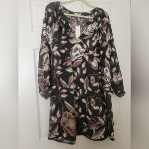 Unsubscribed Silk Floral Women's Dress M-L